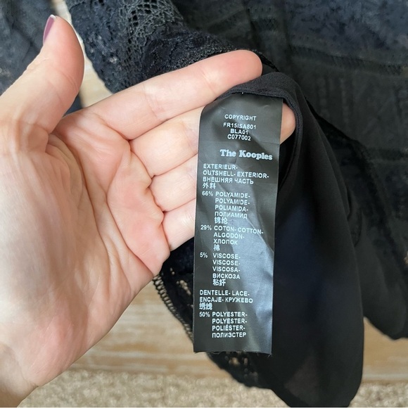 The Kooples Lace A Line Dress Black Career Preppy Cocktail Womens XS - Picture 5 of 5